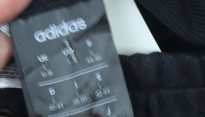 Adidas Womens Black Jogger Trousers Size L Elastic Waist Logo Sports