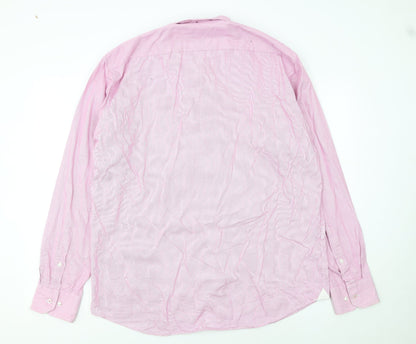 Hugo Boss Men's Pink Regular Fit Long Sleeve Button-Up Shirt Size 17.5