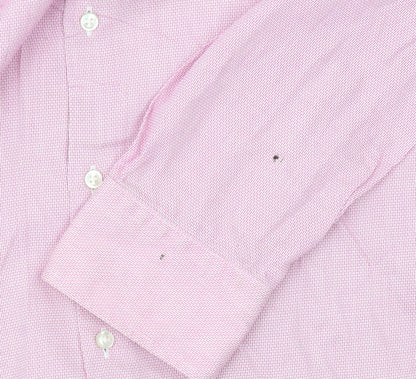 Hugo Boss Men's Pink Regular Fit Long Sleeve Button-Up Shirt Size 17.5