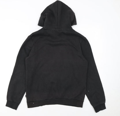 Puma Boys Black Hoodie Size 13-14 Years Pullover Cotton Blend Fleece
