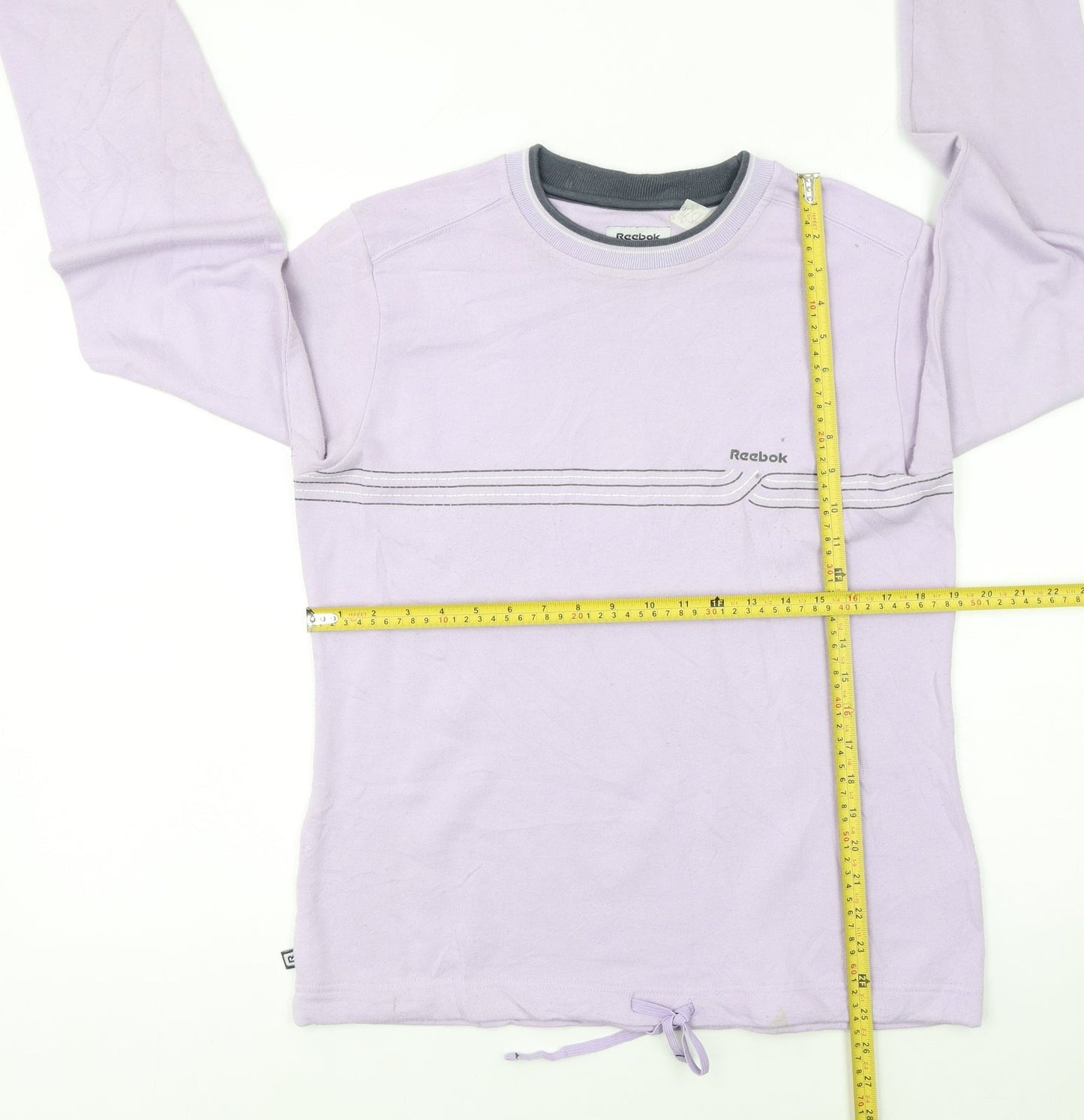 Reebok Womens Lilac Pullover Sweatshirt Size 16 Drawstring Hem