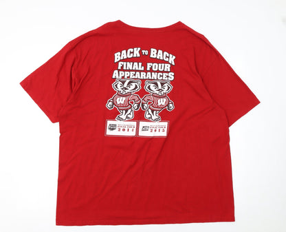 Adidas Men’s Red 2XL Graphic Sports T-Shirt The Badgers Way