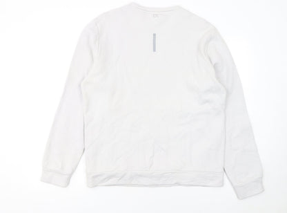 Calvin Klein Men’s White Logo Sweatshirt Size M Crew Neck Pullover