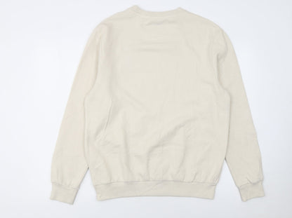 Disney Women Beige Mickey Mouse Pullover Sweatshirt Size 12 L
