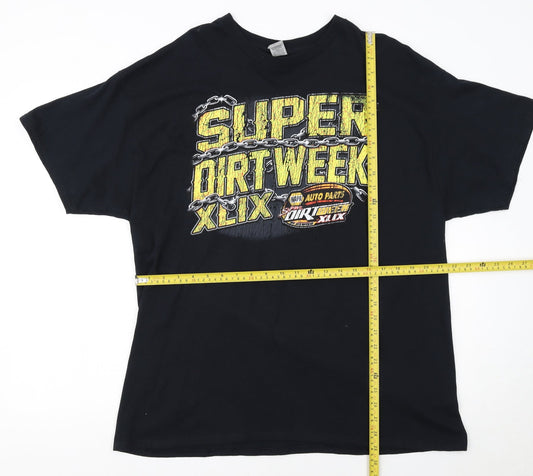 Gildan Men’s Black XL Super Dirt Week Graphic Racing T-Shirt