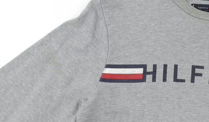 Tommy Hilfiger Men's Grey Logo Crew Neck Sweatshirt S