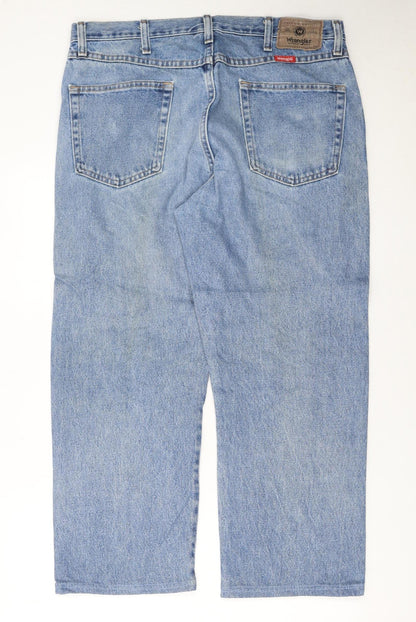 Wrangler Men's Light Blue 36x30 Straight Regular Fit Denim Jeans