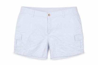 Lee Women's Light Blue Cargo Shorts Size 18M Regular Fit Mid Rise Cotton Blend