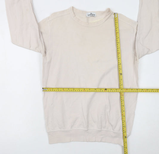 Stone Island Junior Boys Beige Cotton Crew Neck Sweatshirt 14 Years