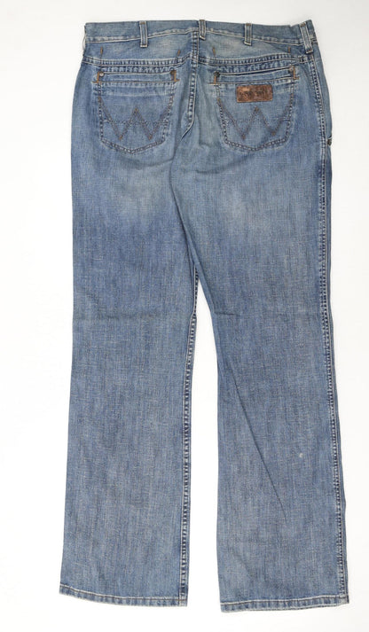 Wrangler Mens Blue Straight Leg Denim Jeans W34 L34 FAIRMONT