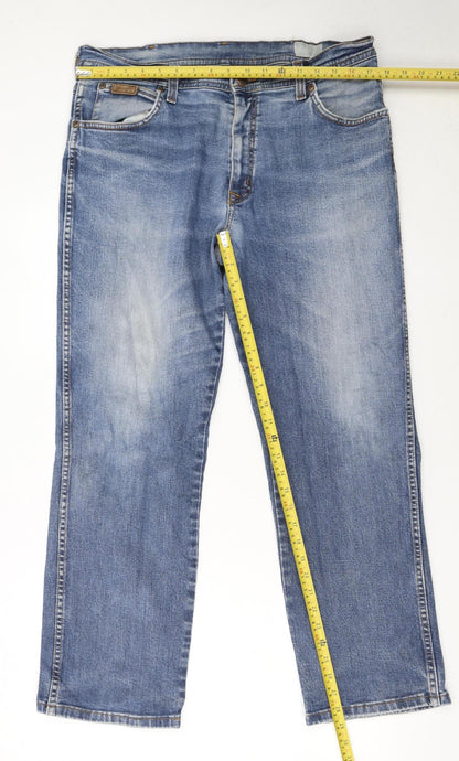 Wrangler Mens Blue Straight Denim Jeans W36 L30 Texas Stretch