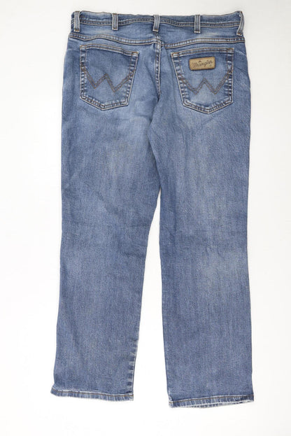 Wrangler Mens Blue Straight Denim Jeans W36 L30 Texas Stretch