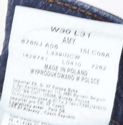 Lee Women's Blue Amy Straight Fit Stretch Denim Jeans Size 14