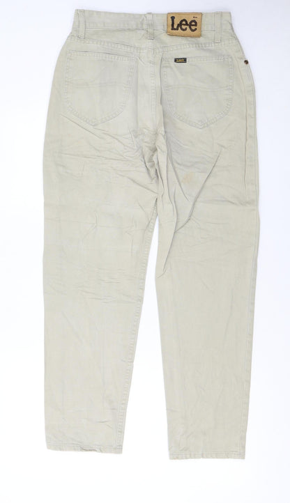 Lee Womens Beige High Rise Virginia Straight Fit Jeans Size 14