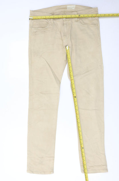 Carhartt Men's Beige Rebel Slim Fit Straight Jeans 33x32