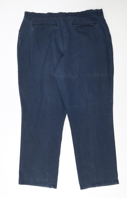 Lee Women’s Blue Relaxed Fit Chino Trousers Size 18 Cotton Blend