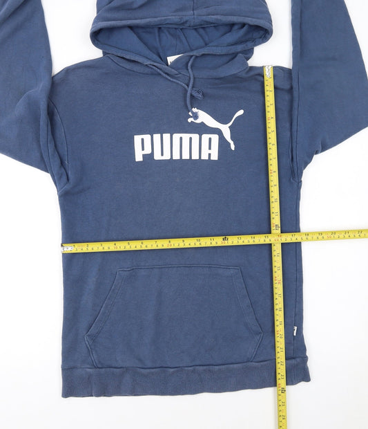 Puma Men Blue XS Pullover Hoodie Sports Fleece Sweatshirt