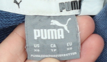 Puma Men Blue XS Pullover Hoodie Sports Fleece Sweatshirt