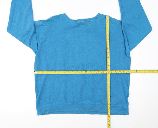 Hanes Premium Blue Pullover Sweatshirt Women XL Cotton Blend Casual