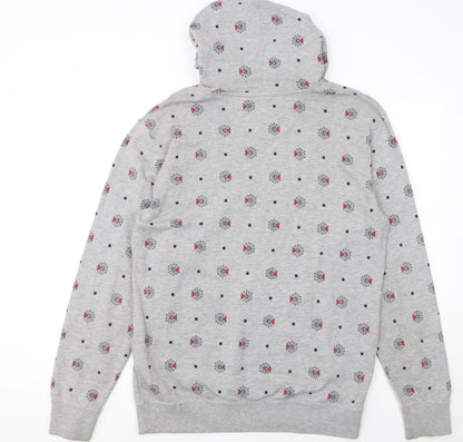 Reebok Classic Men's Grey Pullover Hoodie M Graphic Print Sportswear