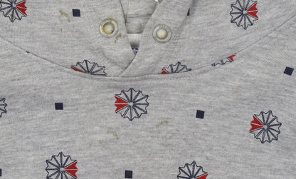 Reebok Classic Men's Grey Pullover Hoodie M Graphic Print Sportswear