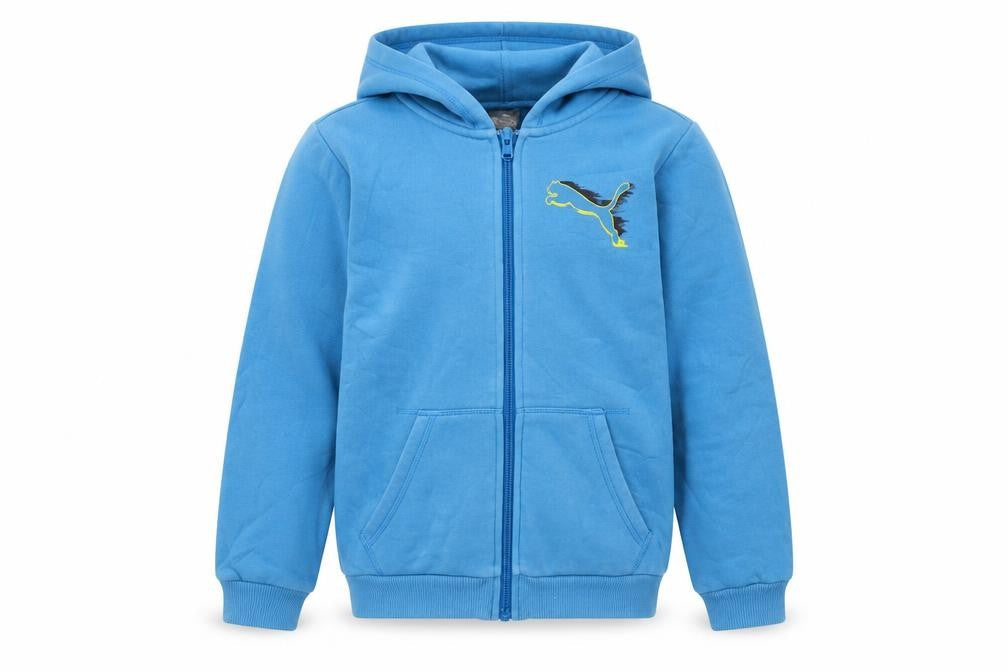 Puma Boys Blue Full Zip Hoodie Fleece Logo Hooded Sweatshirt 11-12 Years