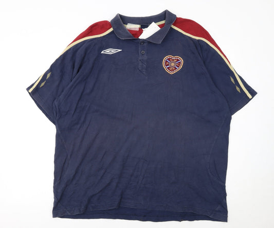 Umbro Men’s Blue Hearts FC 3XL Polo Shirt Football Top