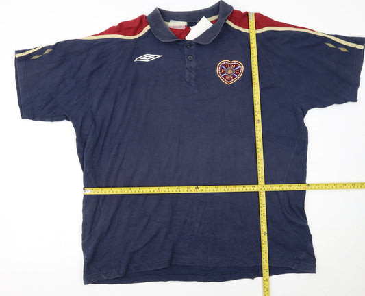 Umbro Men’s Blue Hearts FC 3XL Polo Shirt Football Top