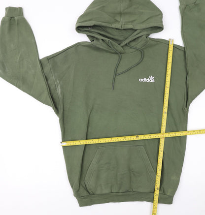 Adidas Womens Green Pullover Hoodie Size 8 Classic Logo Sweatshirt