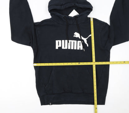 Puma Women's Black Small Pullover Hoodie with Logo Print