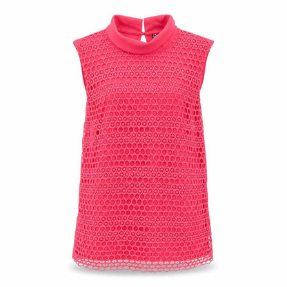 Principles by Ben de Lisi Women's Pink High Neck Lace Sleeveless Blouse Size 8