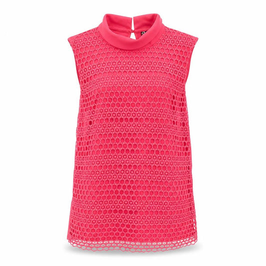 Principles by Ben de Lisi Women's Pink High Neck Lace Sleeveless Blouse Size 8
