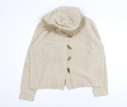 Debenhams Women’s Beige Hooded Chunky Knit Cardigan Size 22
