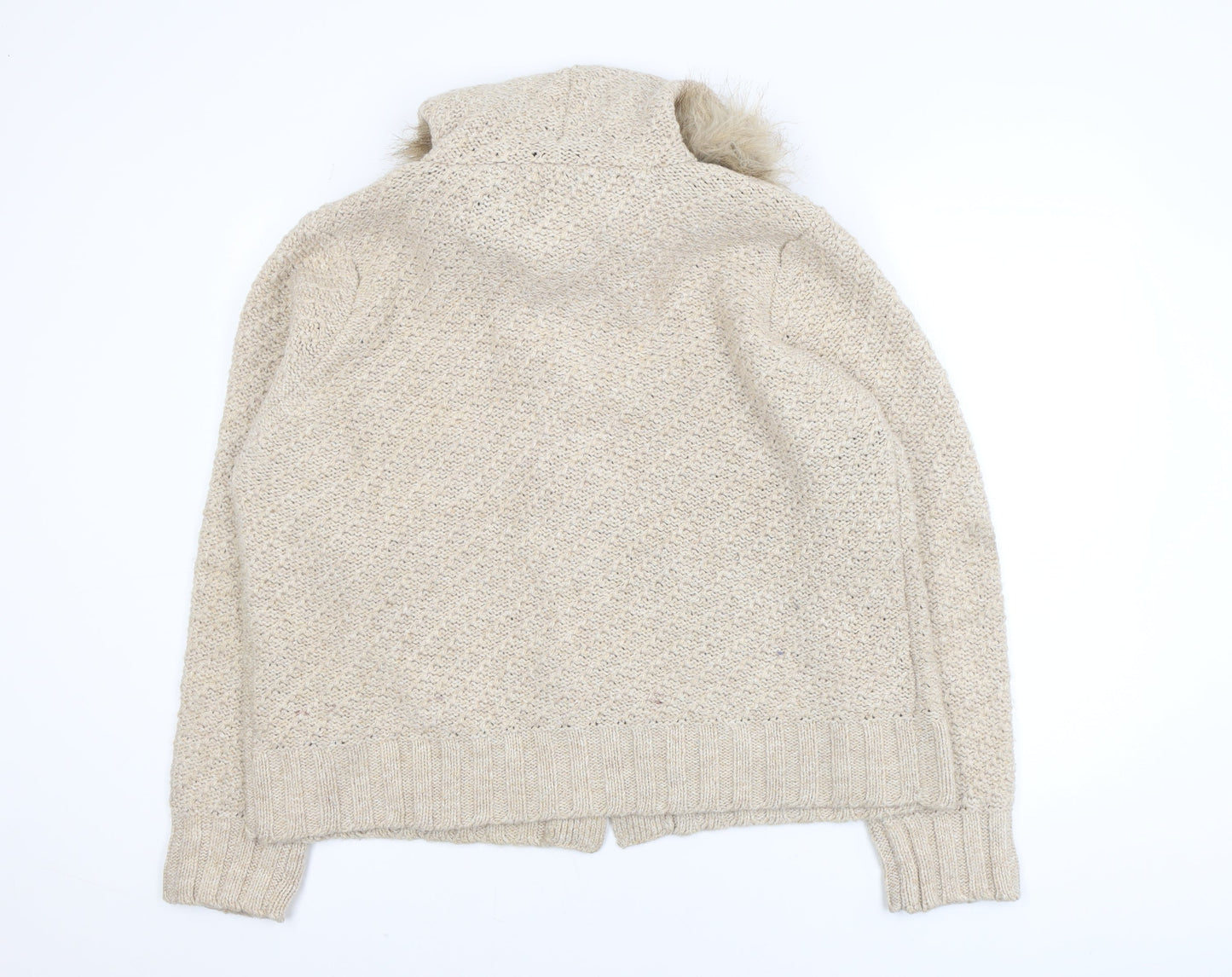 Debenhams Women’s Beige Hooded Chunky Knit Cardigan Size 22
