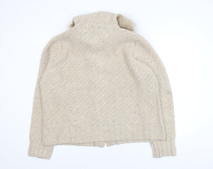 Debenhams Women’s Beige Hooded Chunky Knit Cardigan Size 22