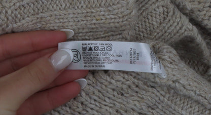 Debenhams Women’s Beige Hooded Chunky Knit Cardigan Size 22