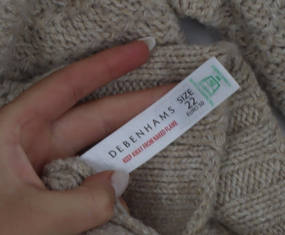 Debenhams Women’s Beige Hooded Chunky Knit Cardigan Size 22