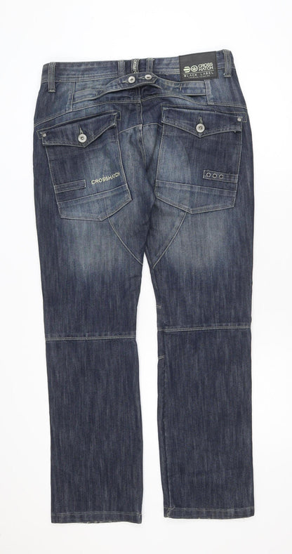 Crosshatch Men's Blue Straight Leg Jeans 32R Cotton Denim