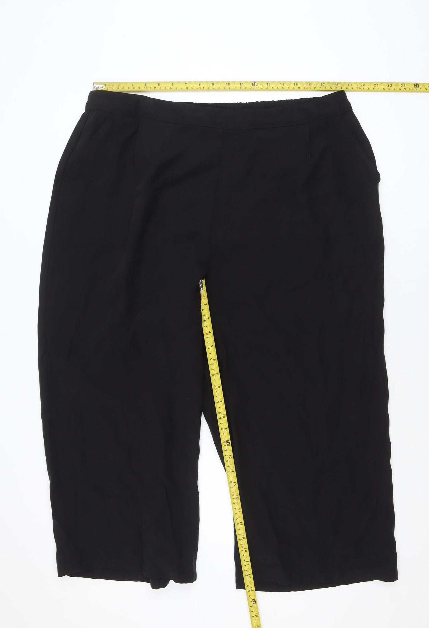 F&F Women Black Size 20 Polyester Cropped Trousers