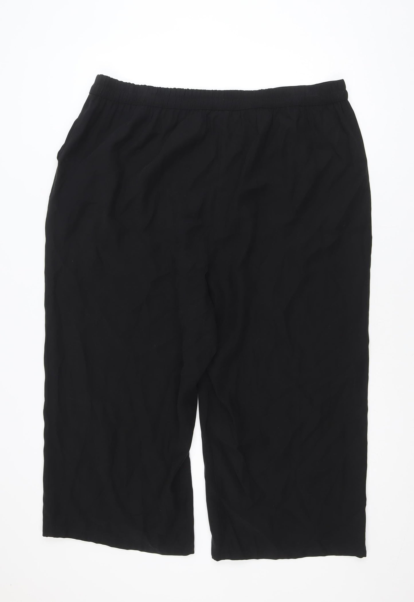 F&F Women Black Size 20 Polyester Cropped Trousers