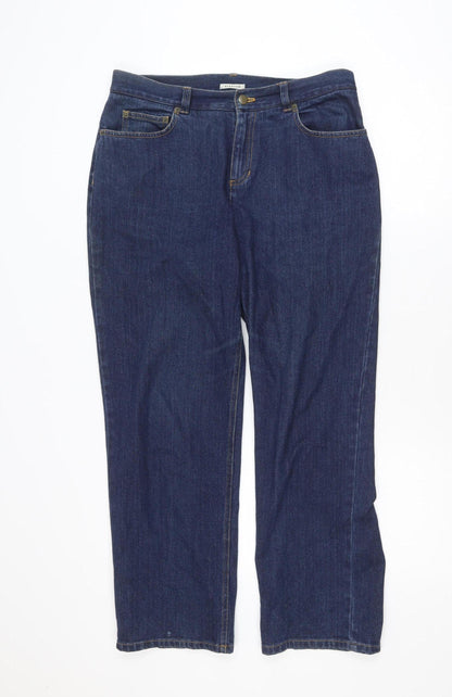 Jones New York Womens Blue Straight Mid Rise Stretch Petite Jeans Size 12P