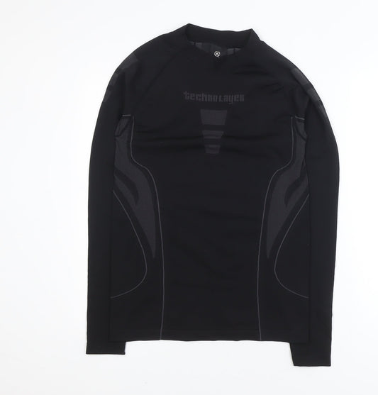 Technolayer Men's Black Long Sleeve Compression Gym Top Size L