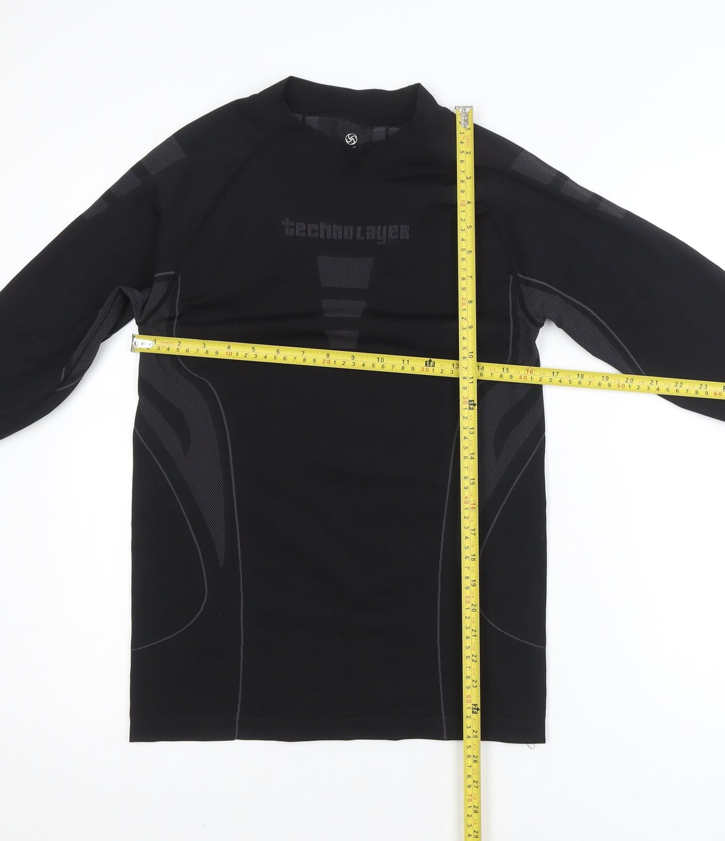 Technolayer Men's Black Long Sleeve Compression Gym Top Size L