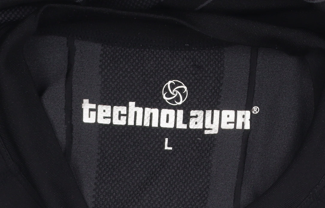 Technolayer Men's Black Long Sleeve Compression Gym Top Size L