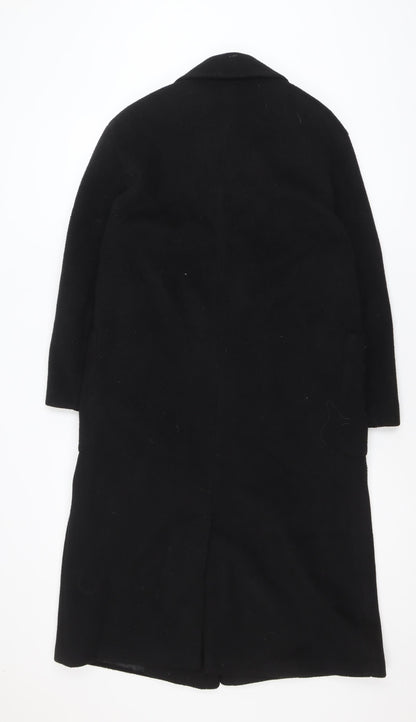 Pull&Bear Women's Black Long Wool Blend Overcoat XS
