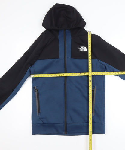 The North Face Mens Blue Softshell Full Zip Hooded Activewear Jacket Size S