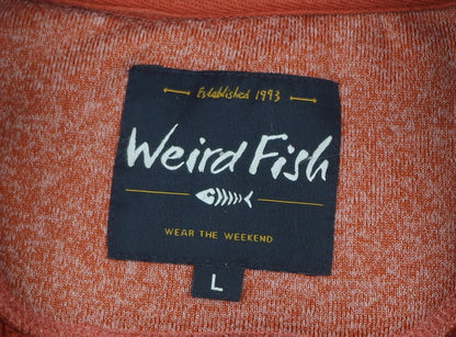 Weird Fish Mens Orange 1/4 Zip Fleece Jumper Size L