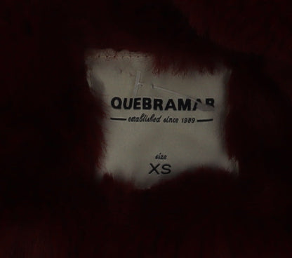 Quebramar Womens Red Hooded Parka Jacket XS Polyester Lined