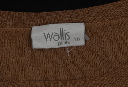 Wallis Black and Beige Crew Neck Jumper Unisex XL Long Sleeve Knit