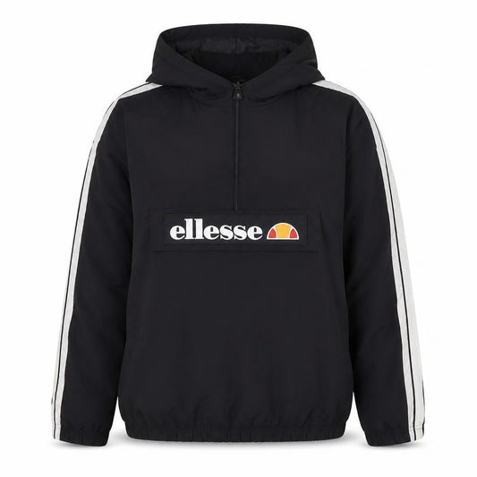 Ellesse Women's Black Hooded Anorak Jacket UK 14 Logo Sportswear